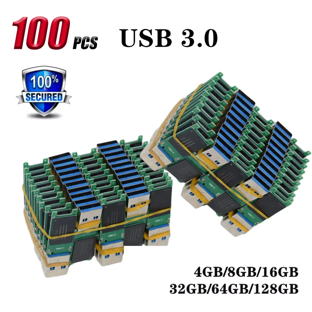 10-100pcs wholesale chip USB 3.0 Flash Drive memory stick 8GB 16GB 32GB 64GB 128GB USB U disk semi-finished PCB plate pendrive