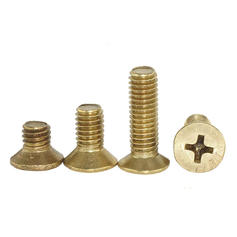 20pcs M4 Phillips flat head copper screws cross countersunk machine teeth screw mechanical bolts brass bolt 6mm-50mm length