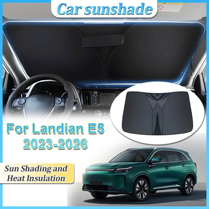 

For DFSK E5 Landian E5 NEV 2023 2024 2025 2026 Car Sun Protection Anti-UV Steel Ring Sunshade Window Sunshades Visor Accessories
