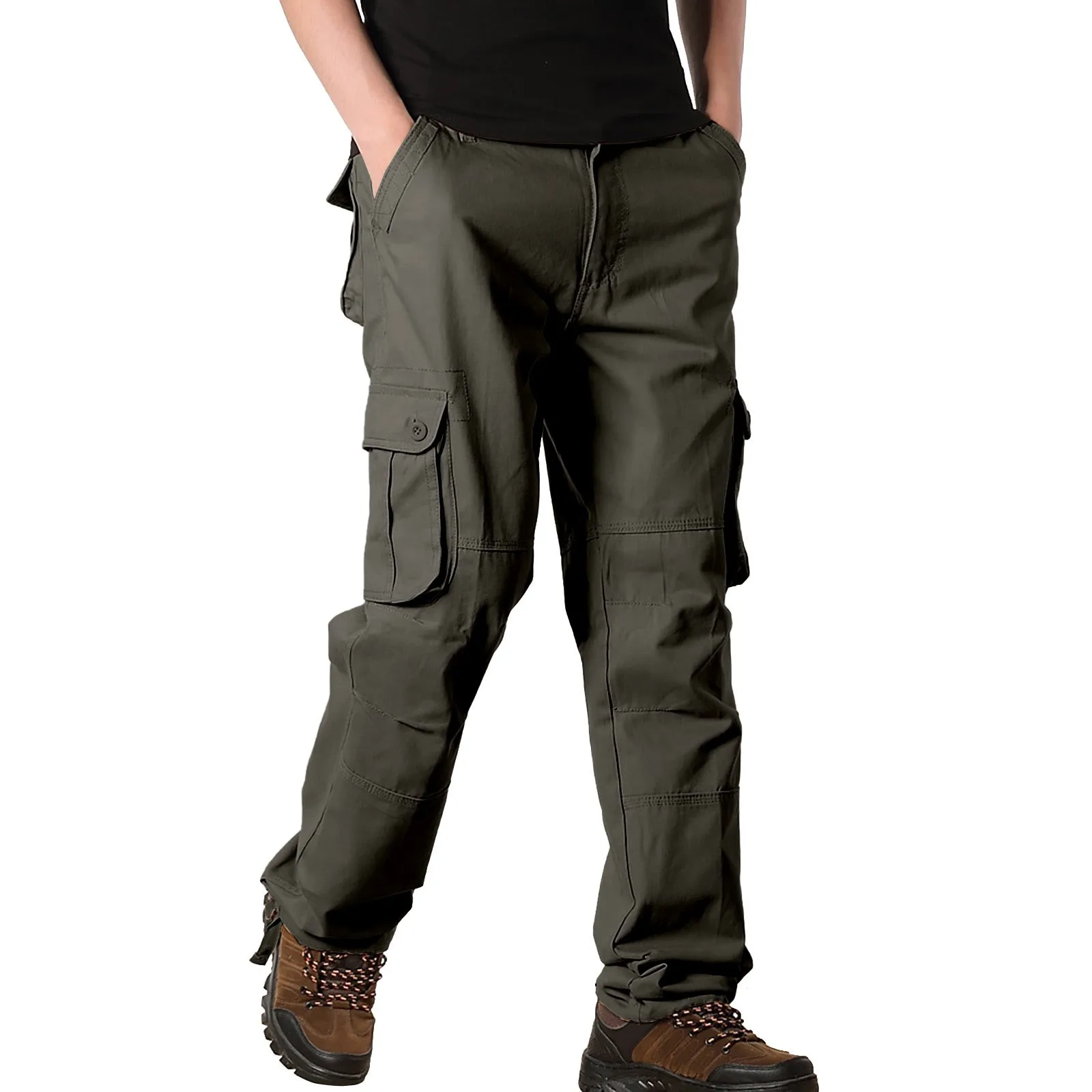 Carpenter Pants for Men Heavy Cotton Sweatpants for Men Men's Work Pants Hiking Cargo Pants Six Pockets Outdoor Ripstop Multi