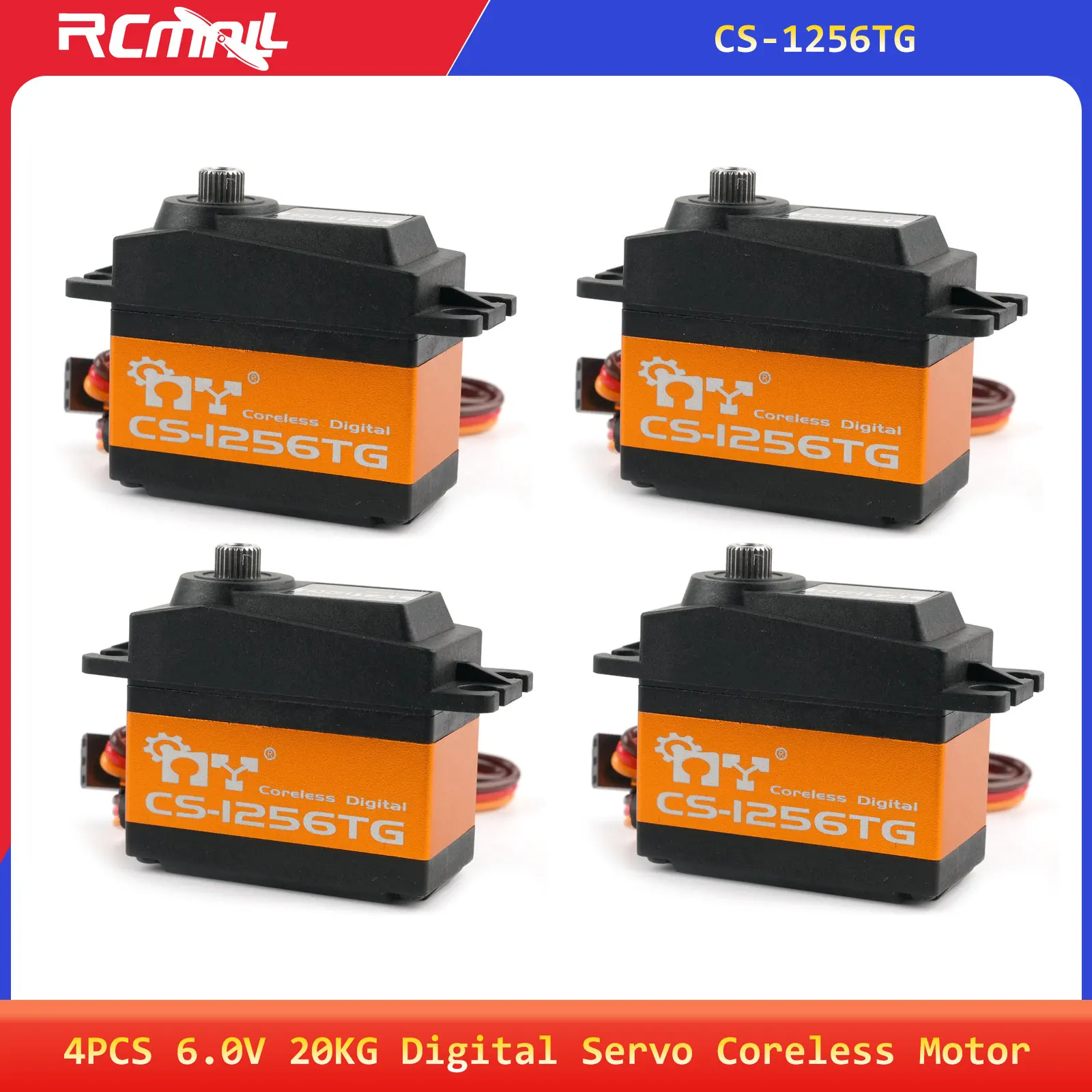 

4PCS 6.0V 20KG Digital Servo High-Torque Full Metal Gear Coreless Motor RC Servo for 1/8 1/10 Car Hsp HPI Drone Crawler