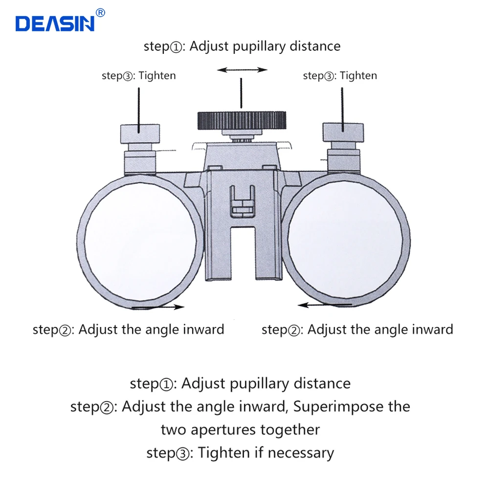 DEASIN 5X/6X Dental LED Headlight Binocular / Kepler Loupes Headband Adjustable 5W Dentist Surgical Headlamp Dentistry Magnifier