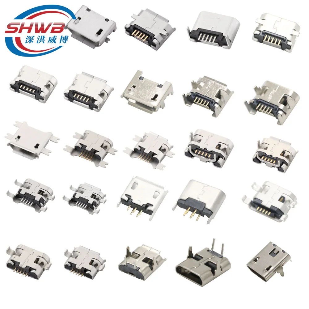 10PCS Micro USB 2 5Pin Connector Jack Female DIP SMD For Phone Tabletels Speakers etc Charging Port Socket Power v8 Plug Data