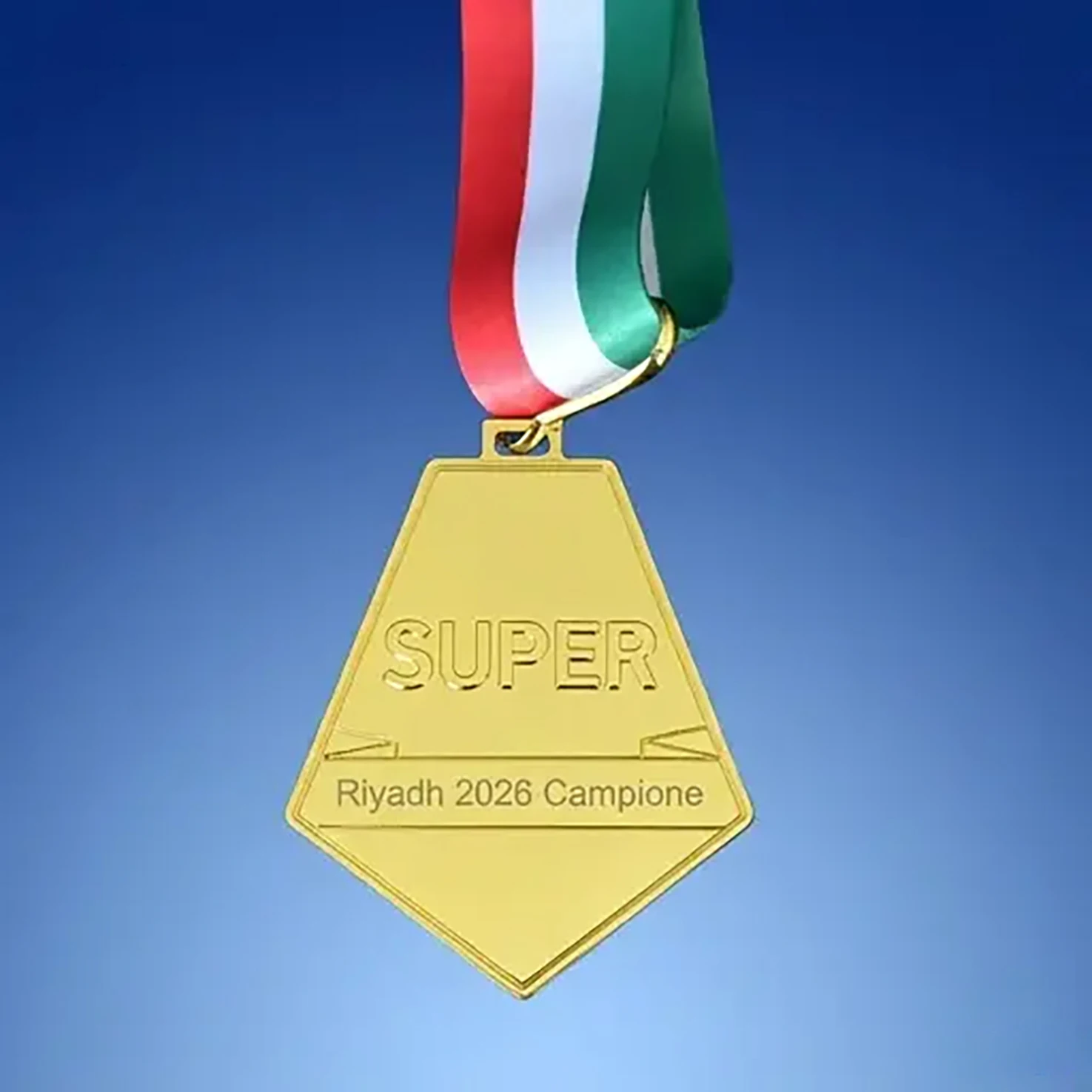 Riyadh 2026 Campione Italian Super Cup Style Medal & Medaglia Fan Souvenirs with Ribbon