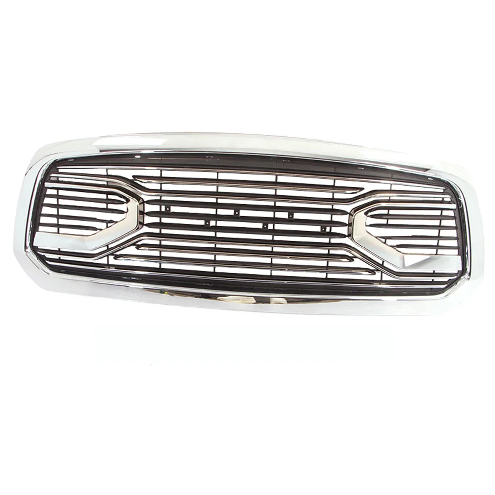 شاحنة صغيرة سيارة المصد الأمامي الأوسط شواء هود العلوي مصبغة قذيفة كروم ABS سباق شبكة مصبغة ل دودج رام 1500 2014-2018 #2