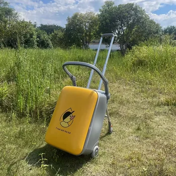 حقائب سفر للأطفال حقيبة أمتعة بعجلات قابلة للركوب نمط جديد الكرتون سستة حقيبة سفر على عجلات أمتعة الأطفال