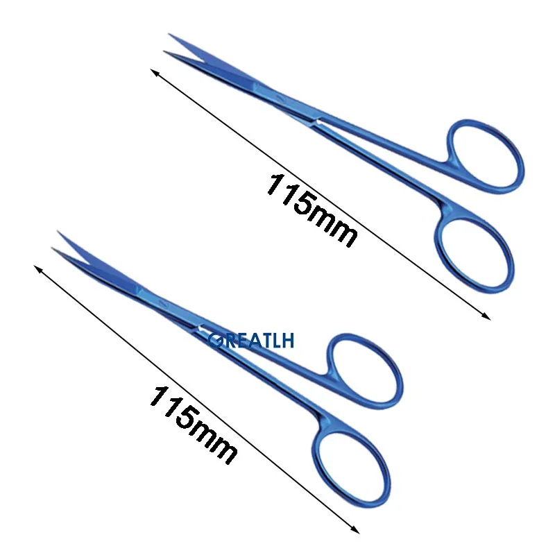 Ophthalmic Scissors Enucleaton Scissors Sharp Tip Blunt Tip Scissors Titanium Alloy Ophthalmic Surgical Tool