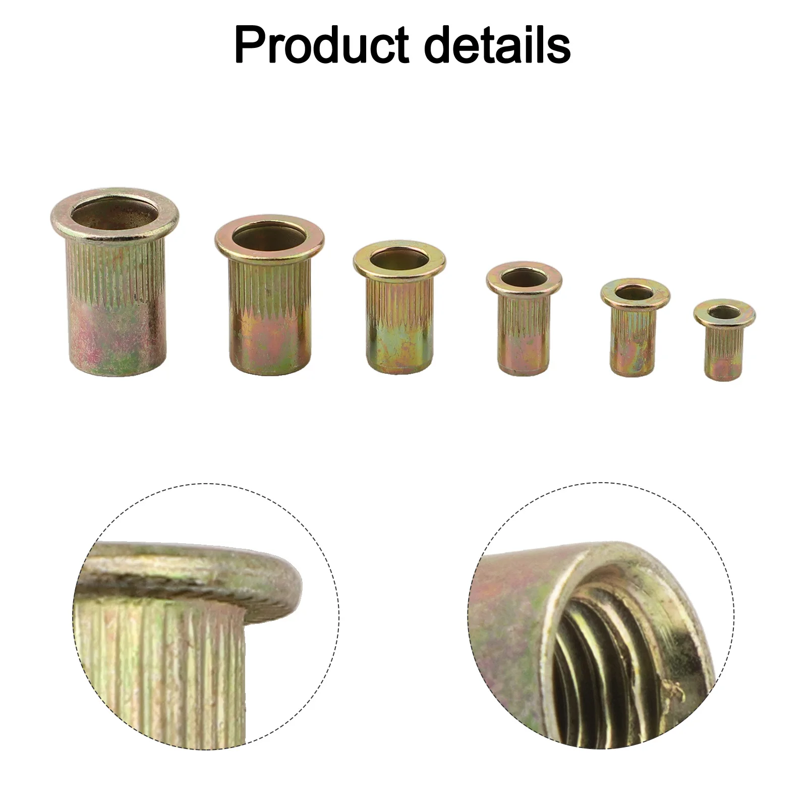 Carbon Steel Rivet Nutsert Assortment DIY Projects Flat Vertical Threads Strong Anti-slip Effect User-friendly Design