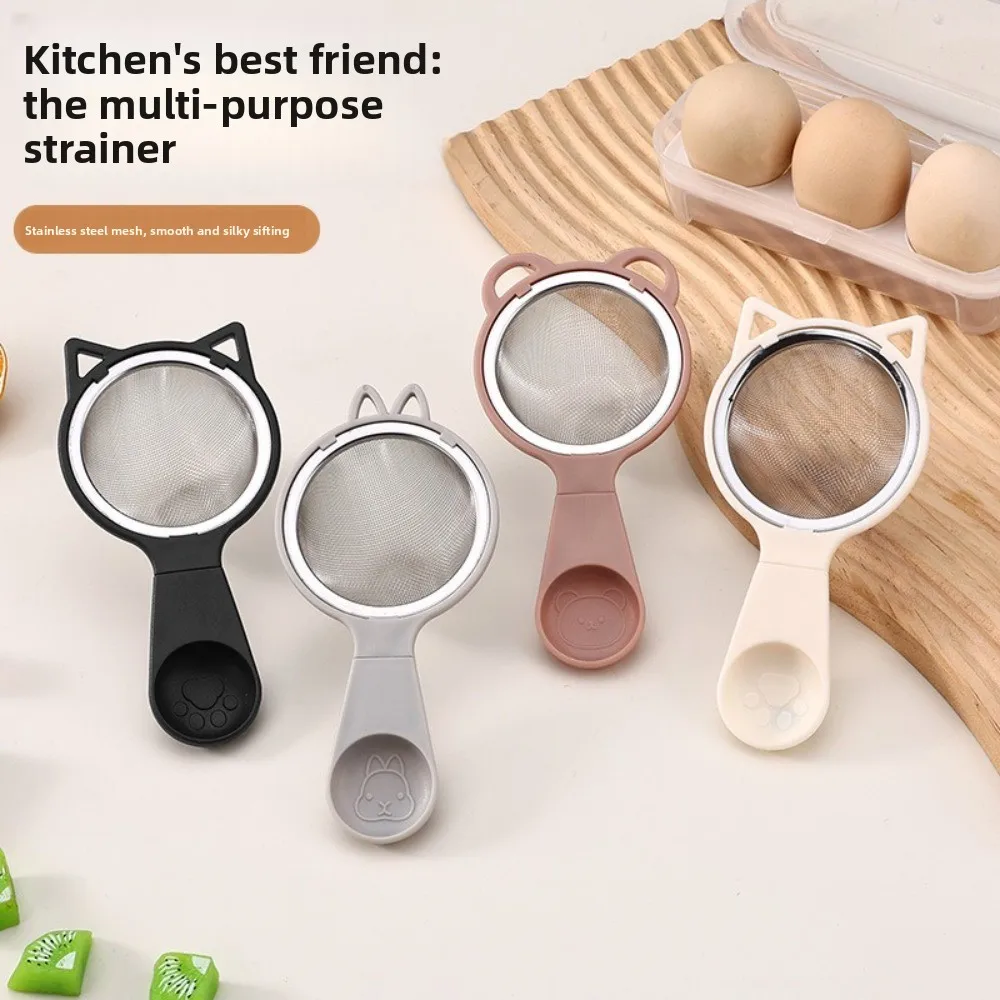 304 Stainless Steel Fine Mesh Strainer Cat Shape Multi-function Colander Sieve Fine Mesh Easy Clean Oil Strainer