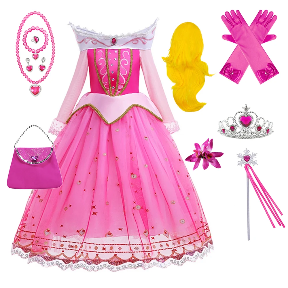 

Sleeping Beauty Carnival Dress up Girls Aurora Cosplay Halloween Apparel Princess Toddler Christmas Ball Gown