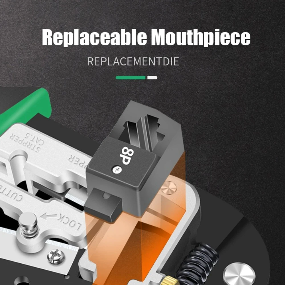 LAOA pinze di rete stampo sostituibile 8P crimpatrice strumenti di crimpatura tagliafili elettrico strumento di spelatura blocco automatico