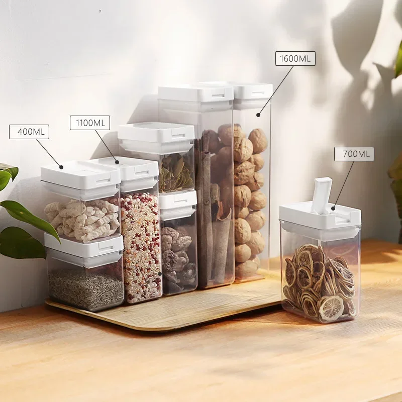 Rangement Organisation Plastic Storage Container Kitchen Storage and Organization Hermetic Pot for Food Containers Organizer Box