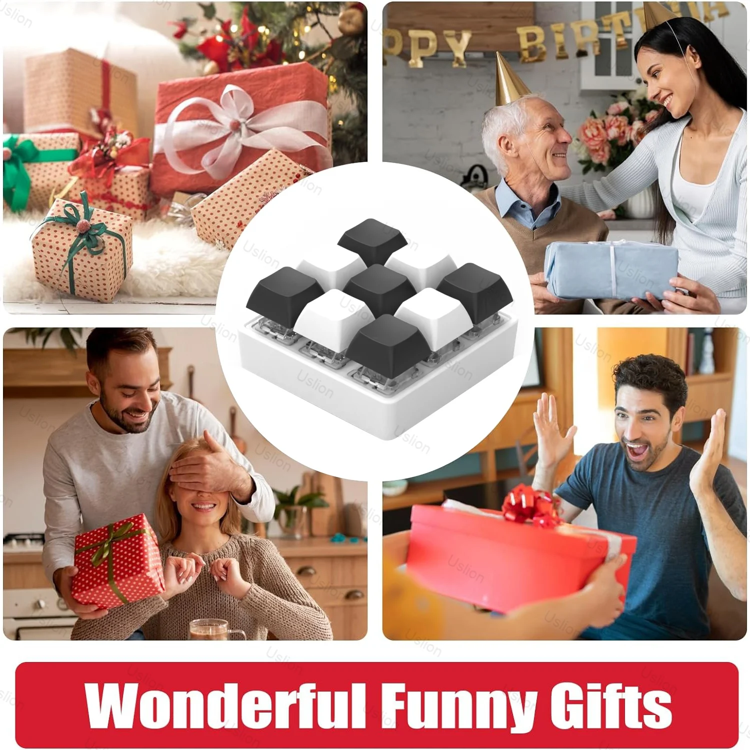 9-Key Keyboard Fidget Keychain 6