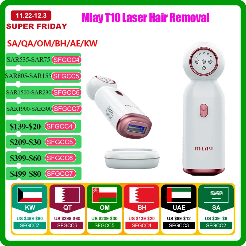 MLAY T10 Laser Hair Removal Ice Sapphire Painless Epilator Permanent IPL Hair Removal Device Home Use Laser Epilator Machine