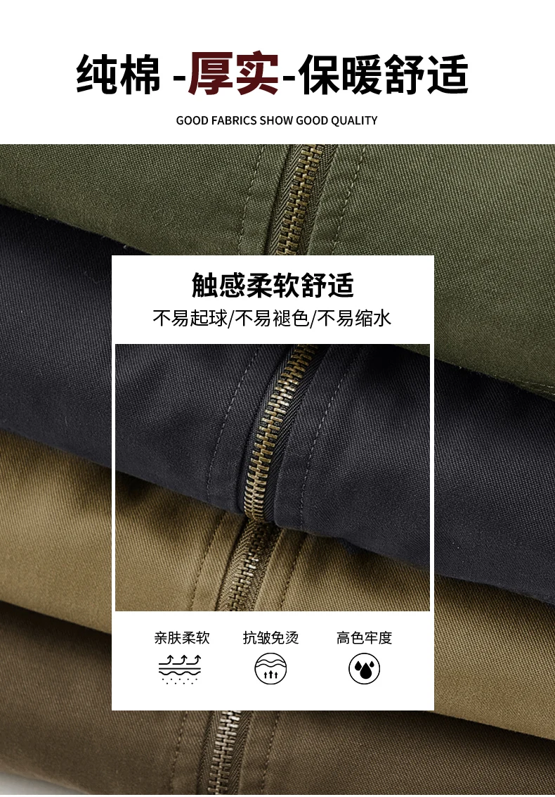 Men Fleece Lined Bomber Jacket Men Loose Thick Warm New Coat Men Plus Size Reversible Fur Collar Cotton Outwear Autumn Parkas