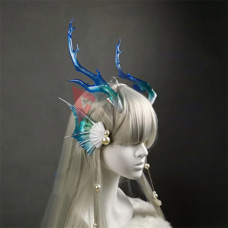 New Honor Of Kings Cosplay Prop Xishi Dragon Horns orecchini a sirena puntelli su misura