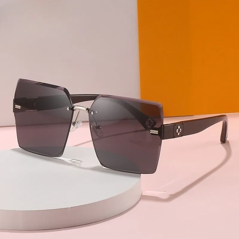 Koreanische quadratische rahmenlose Sonnenbrille mit Farbverlaufslinse für Damen und Herren