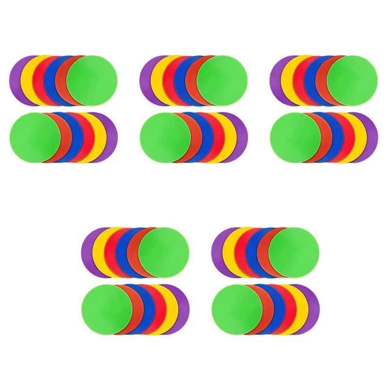 60 ชิ้นสี Spot Marker ลื่น Agility Markers กรวยแบนจุดสําหรับฟุตบอลบาสเกตบอลการฝึกอบรมเต้นรํา