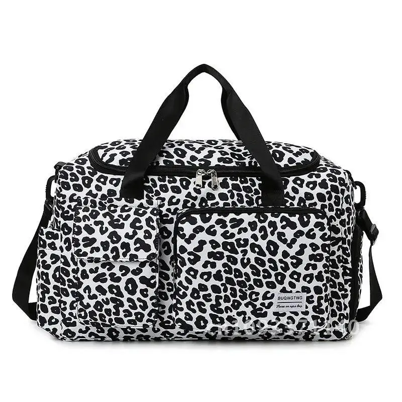 

New Large-Capacity Travel Bag, Short-Distance Travel Luggage Casual Fitness Leopard Print Sports Ma Bag, Bag, Style Women's Bag,