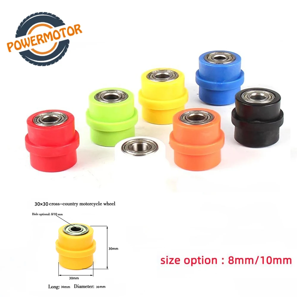 8mm 10mm Concave Drive Chain Metal Plastic Pulley Roller Slider Tensioner Wheel Guide For Pit Dirt Street Bike Bicycle Cycling