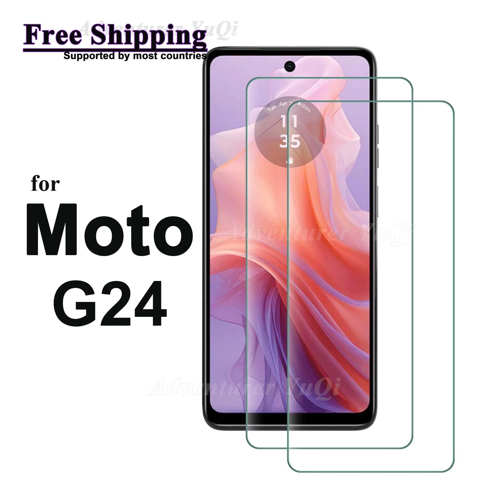 Screen Protector for Motorola Moto G24 Tempered Glass Crystal HD 9H Transparent Anti Scratch Case Friendly Mica