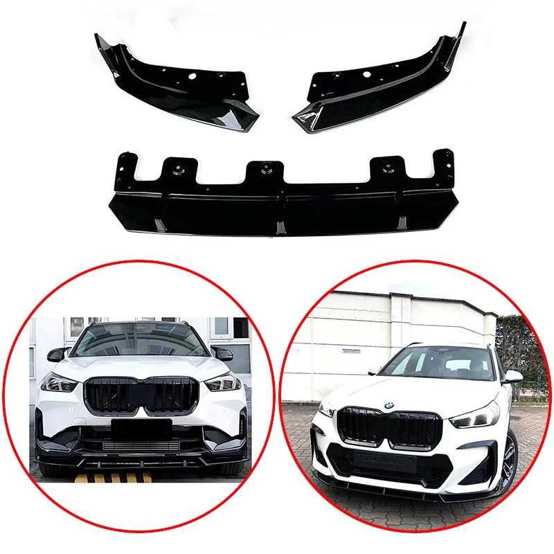 

For BMW X1 iX1 U11 M Sport & Standard 2020 2021 2022 2023 Performance Style Car Front Lip Bumper Spoiler Body Kit Glossy Black