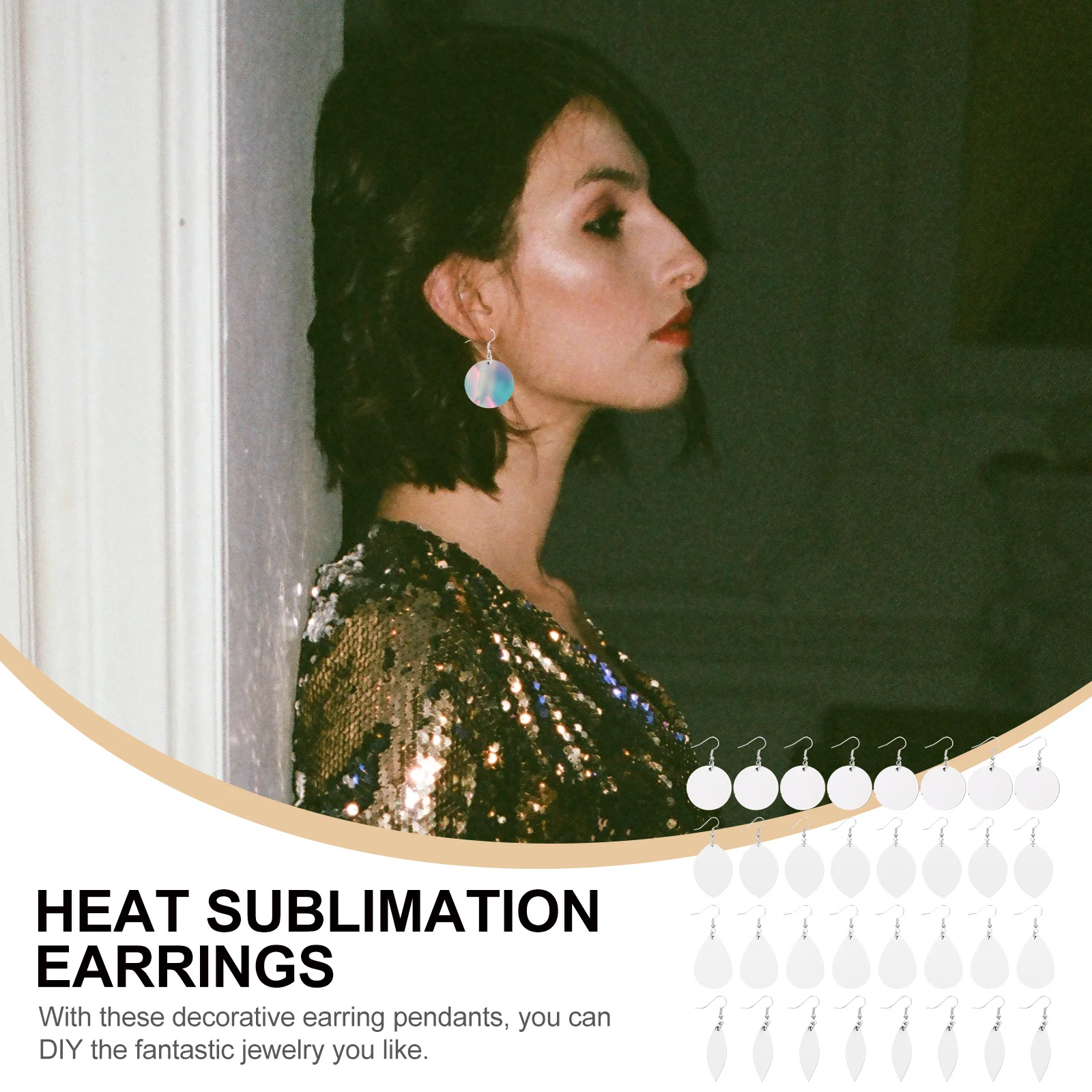 

32 комплекта, сублимационные заготовки для сережек, теплопередающие ювелирные изделия, набор для рукоделия «сделай сам», для изготовления подвесок, украшений, декоративные аксессуары