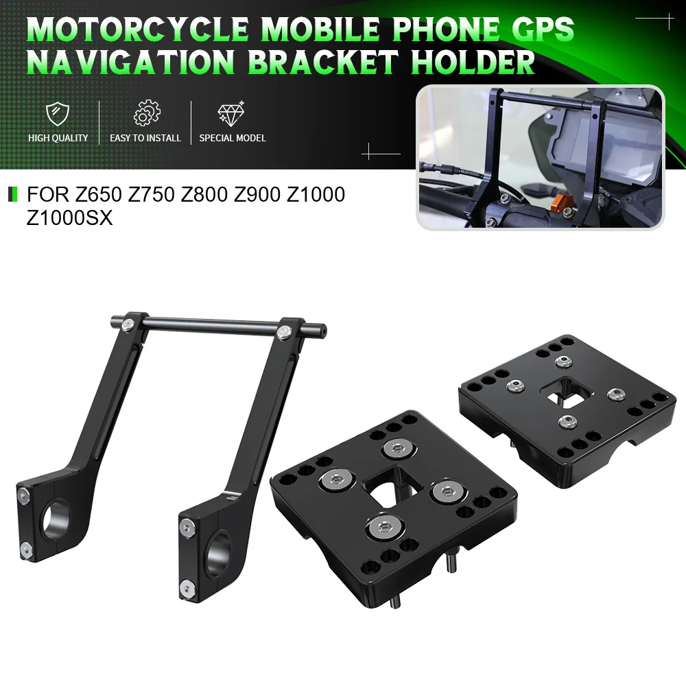 

For KAWASAKI Z650 Z750 Z800 Z900 Z1000 Z1000SX Motorcycle Aluminum Smart Phone Mount GPS Navigation Adapt Plate Holder Bracket