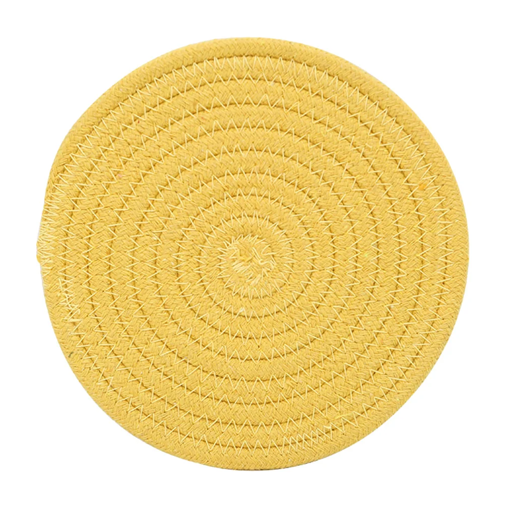 Posavasos aislante de lino y algodón, tapete de mesa antideslizante redondo Xl para tazas, tazas, gafas, mantel decorativo lavable, bebida hecha a mano