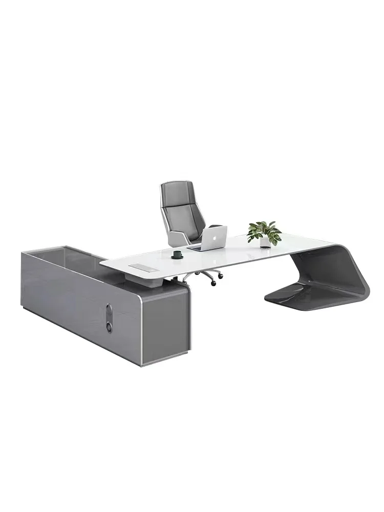 

Boss Desk Piano Painting Table and Chair Combination Modern Simple Manager President Supervisor Atmospheric Single