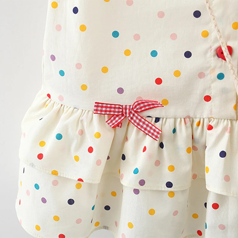 Baby Girl Dress Summer Girl Princess Dress Colorful Polka Dot Bow Cute Sweet Girl Dress With Bag