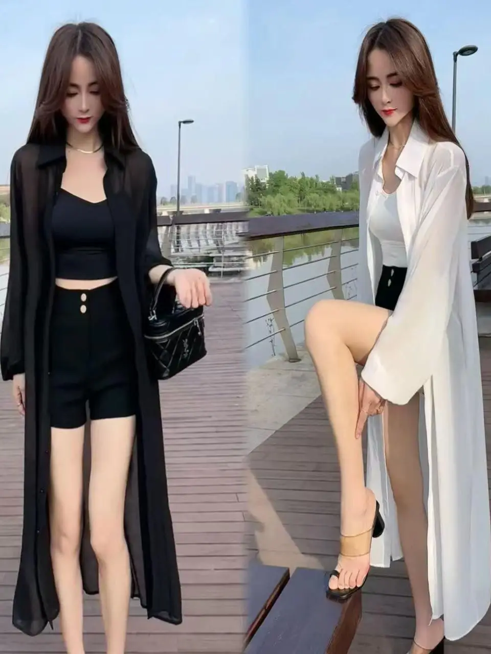 

Korean Style Sun Protection Mesh Shirt Loose Long Sleeve Outerwear Casual Fashion Summer New plus Size Slimming Top