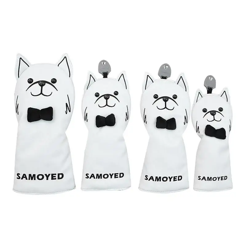 

Golf Club Head Covers For Woods 4X Dog Pattern Design Golf Club Covers Stylish Protection Headcovers With Soft Plush Lining Fits