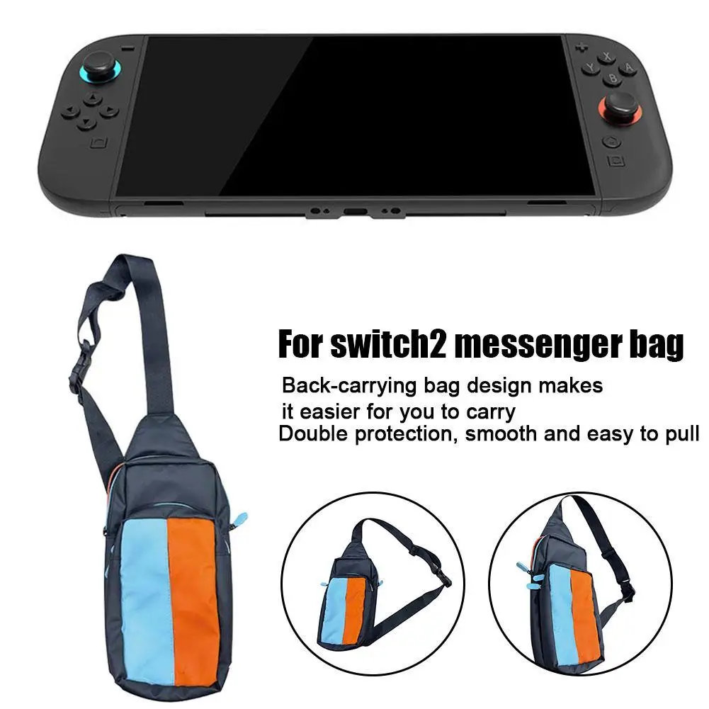 

Портативная сумка для хранения для Switch 2, диагональная сумка через плечо с двойной молнией и двойной защитой, сумка для хранения для путешествий