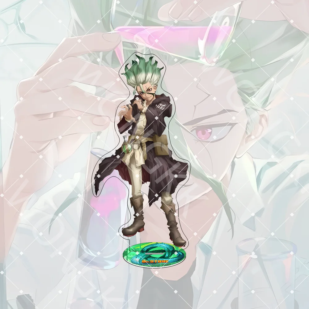 Anime Dr. Stone 15CM Acrylic Stand Keychain Anime Stand Ishigami Senku Asagiri Gen Student Room Desktop Decoration Souvenir