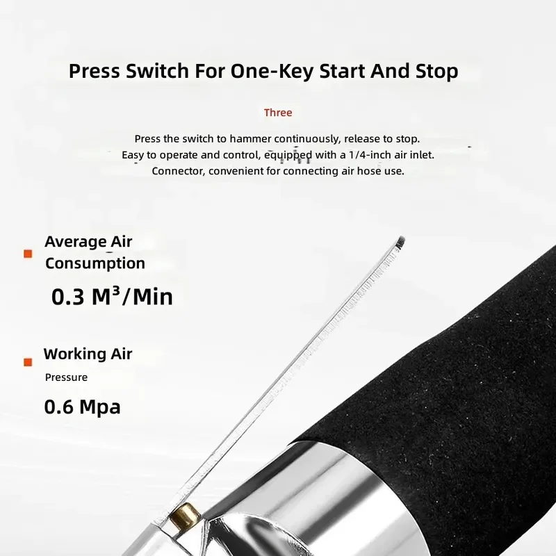 Mini Straight Pneumatic Hammer Compact Auto Tire And Shoe Repair Tool with High Density Air Reciprocation Iron Edge Sealing