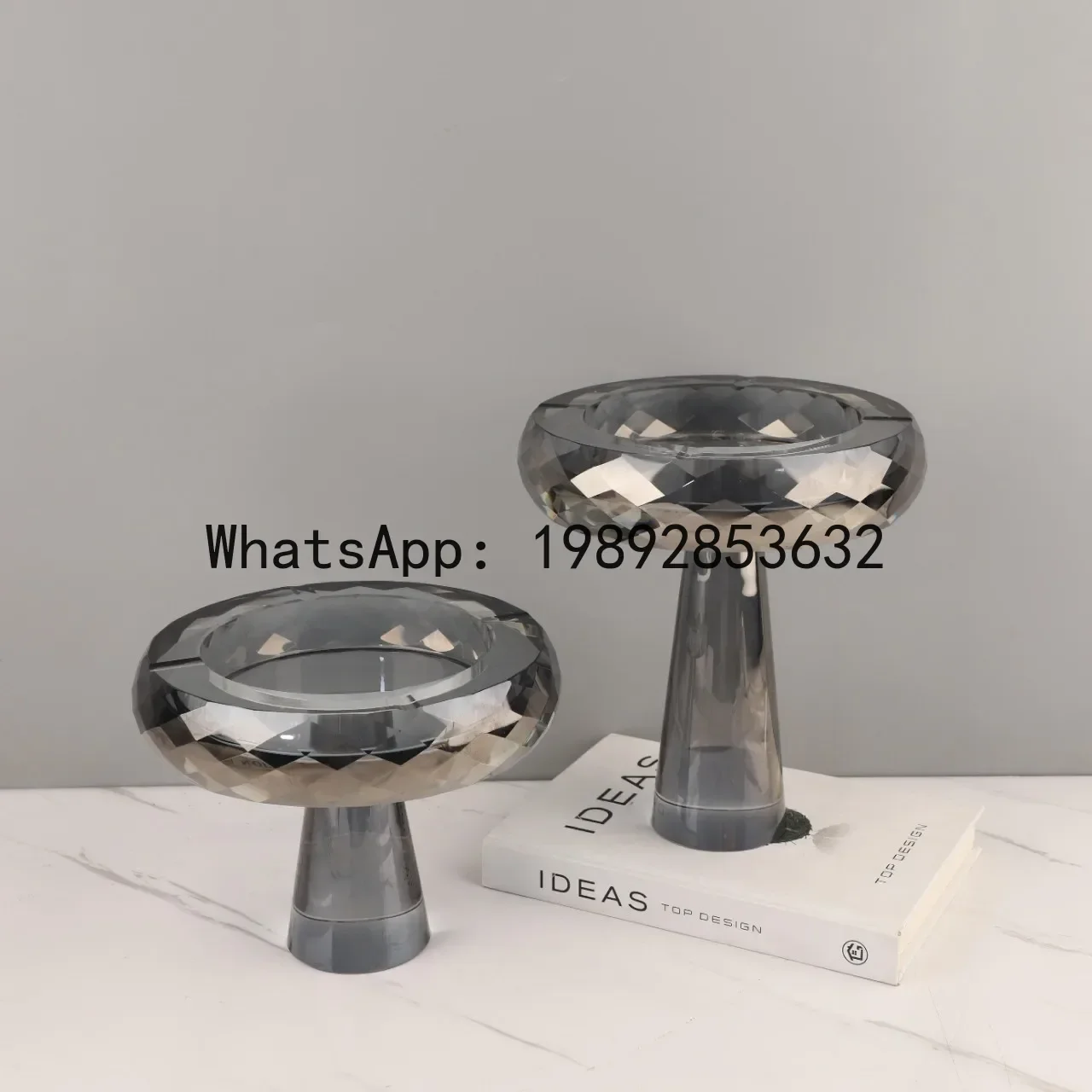 Glass Craft Geometric Fruit Bowl Ashtray Desktop Storage Container Jewelry Storage Tray Home Decoration Accessories