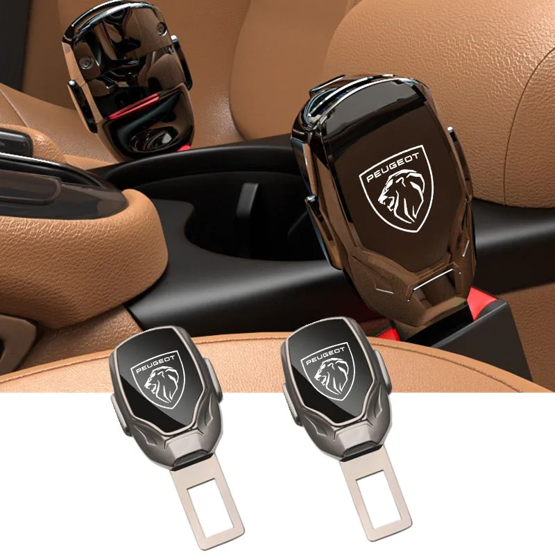 METAL Car Safety Belt Buckle Holder Silicon Gel Buckle Protective Cover For Peugeot 206 308 307 207 208 3008 407 508 20085008 GT view 3