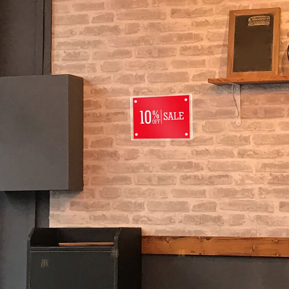 Clear Acrylic Business Card Display Stand Magnetic Sign Holder Tabletop Nameplate Rack Office Restaurant Wall Mountable