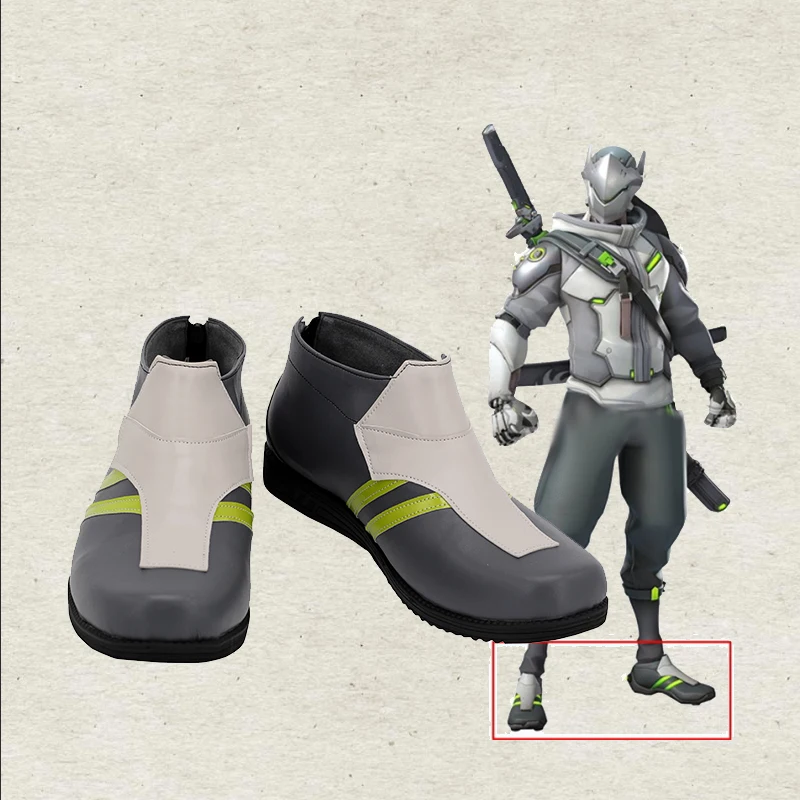

Игра Overwatchs Shimada Genji, обувь для косплея, ботинки, аксессуар для Хэллоуина, реквизит