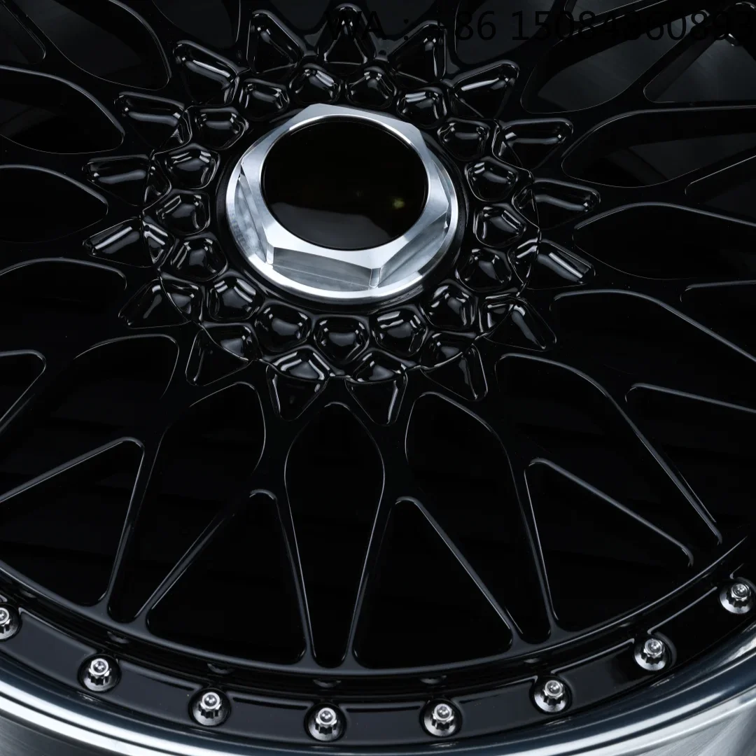 For BMW Audi Modern Tuning Cars UNBO529 Mesh Forged Wheels Black Polished Lip 18 22 Inch SUV Rims