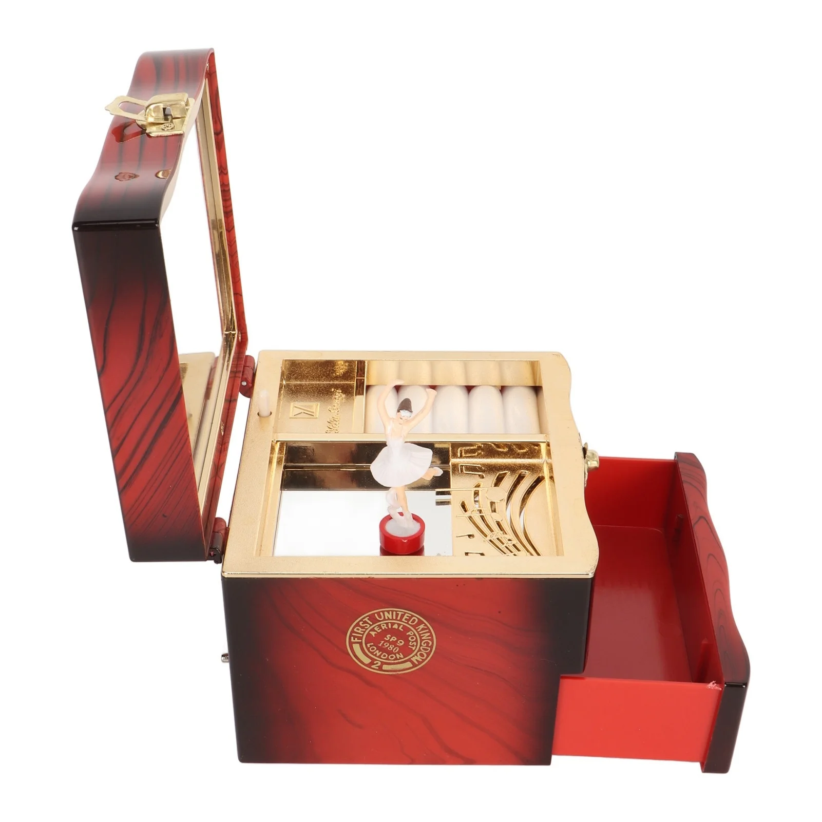 Rotating Ballerina Dancer Music Box Nostalgic Elegant Dancing Girl Musical Jewellery Box for Necklace Earrings