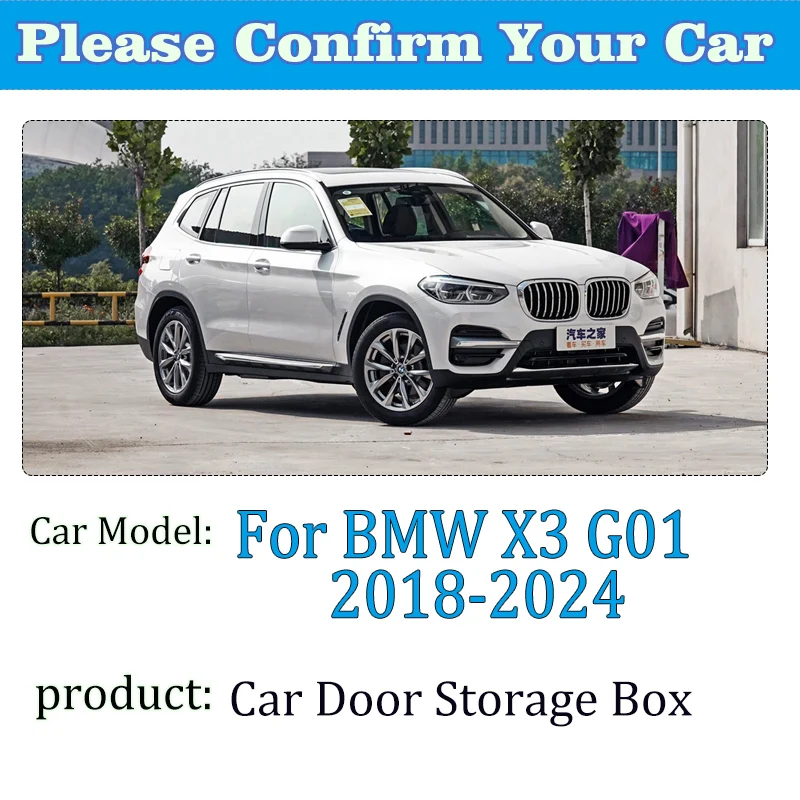

Car Door Storage Box For BMW X3 G01 Accessoire 2018 2019 2020 2021-2024 Auto Protective Door Slot Storage Pocket Organizer Boxes