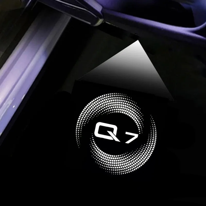 2Pcs Led Auto Tür Geister Schatten Willkommen Licht Logo Projektor Lampe Zubehör Für Audi Q7 2006-2024 2023 2022 2021 2020 2019 2018