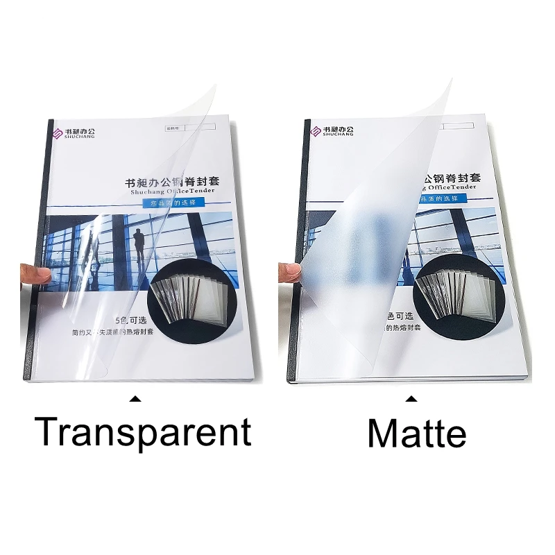 5 pz/lotto ReadStar A4 1-32mm(1-315sheets) coperture per rilegatura termica della colonna vertebrale in acciaio colmo in acciaio trasparente opaco