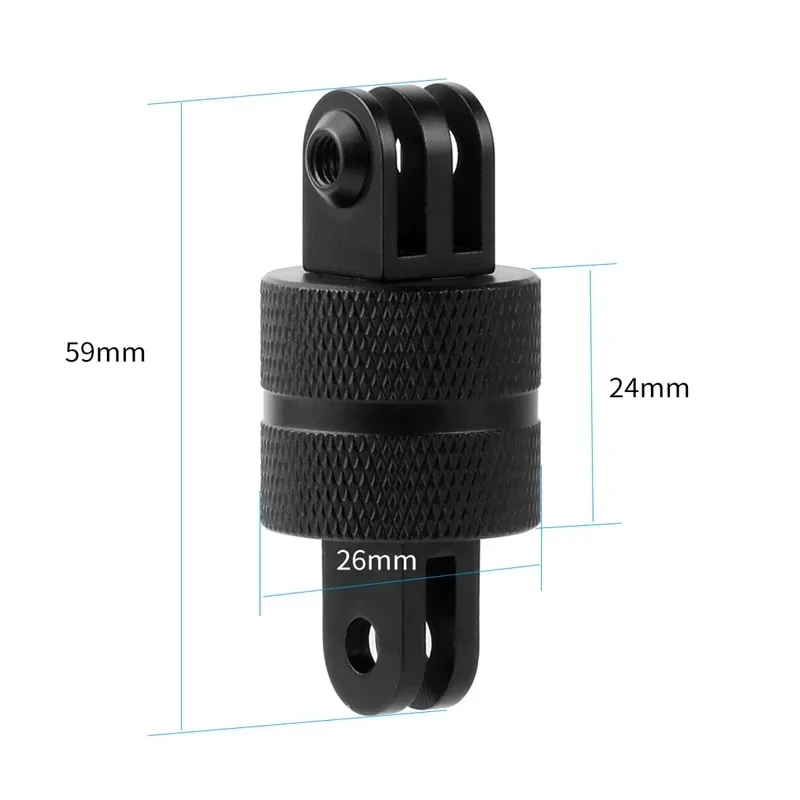 360 Degree Swivel Rotating Aluminium Aolly Tripod Adapter Mount for GoPro Hero 6 5 7 Xiaomi Yi 4K Sjcam Eken Go Pro 6/11/10