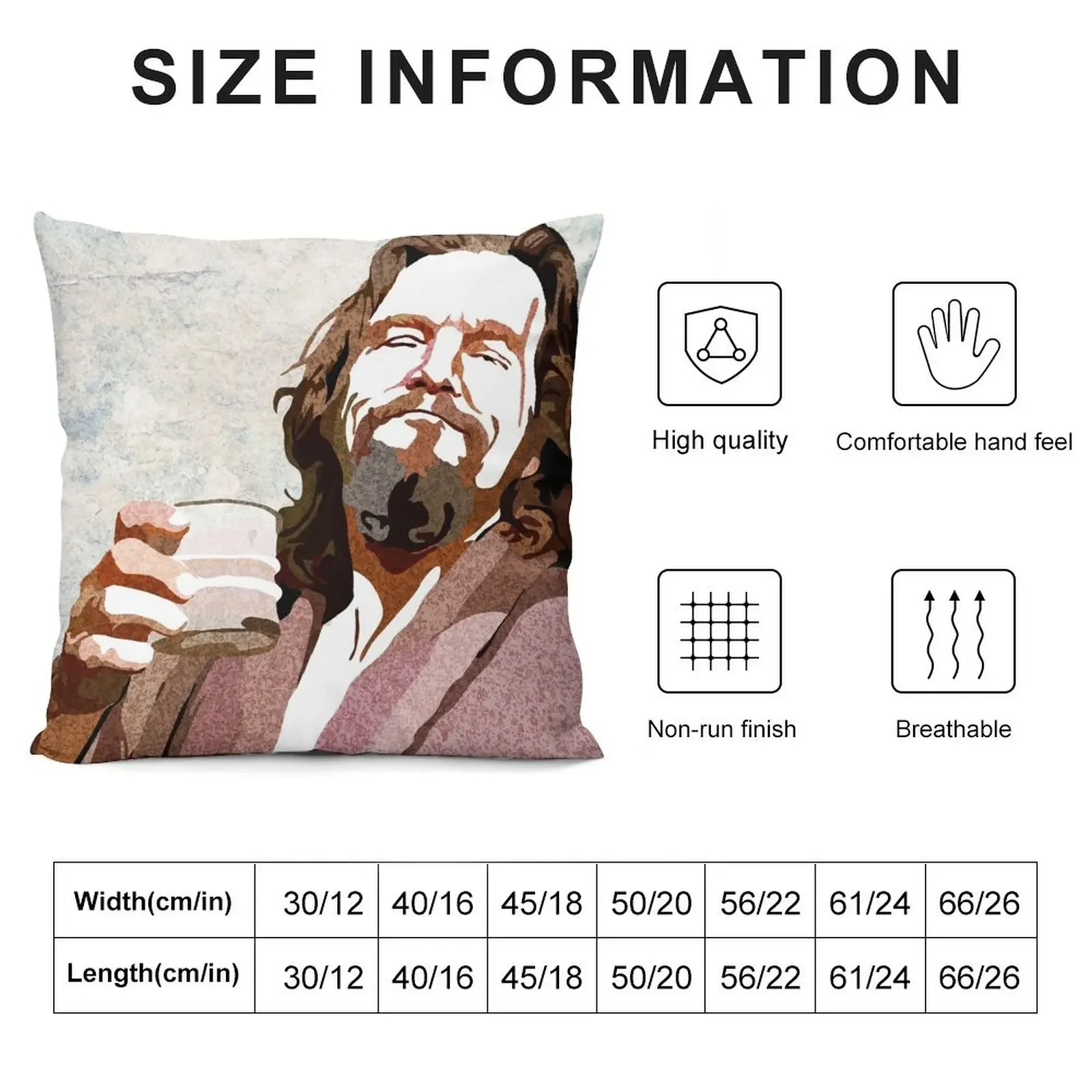 Big Lebowski DUDE Portrait Throw Pillow Decorative Cushions For Luxury Sofa Cushions For Sofa pillow