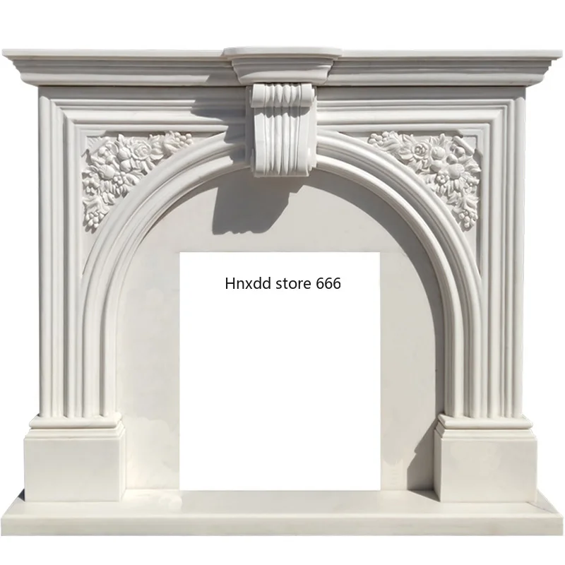 Light Luxury Carved Fireplace Curio Cabinet Background Wall Display Cabinet Modern Simple Shelf Entrance Cabinet