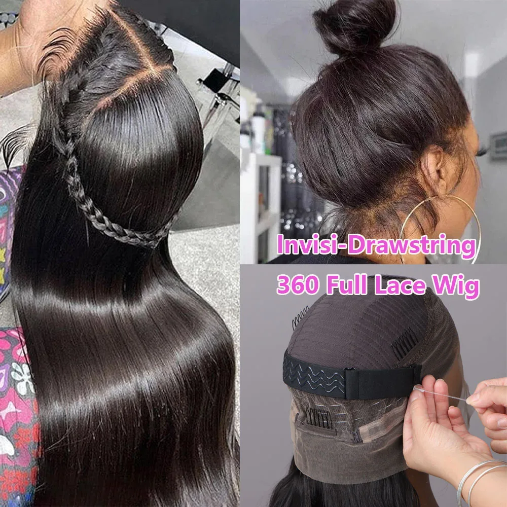 

Скрытый ремешок 360, полные парики спереди, человеческие волосы, плотность 200%, прямые 13x4, парики спереди, бесклеевые бразильские девственные человеческие волосы