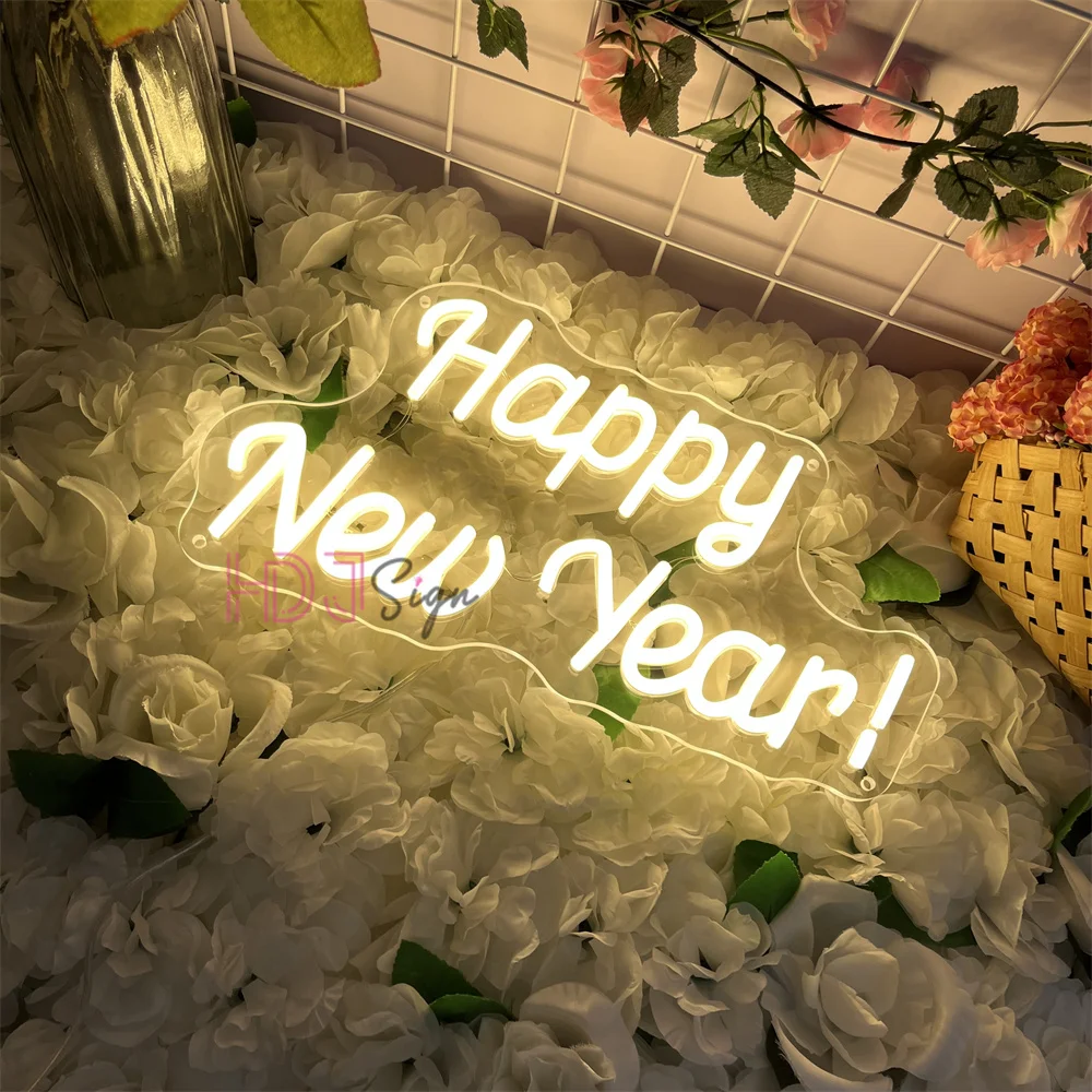 2026 سنة جديدة سعيدة النيون علامات ل وحدة إضاءة LED جداريّة ديكور غرفة المنزل حفلات السنة الجديدة بار مقهى متجر الديكور أضواء النيون الهدايا